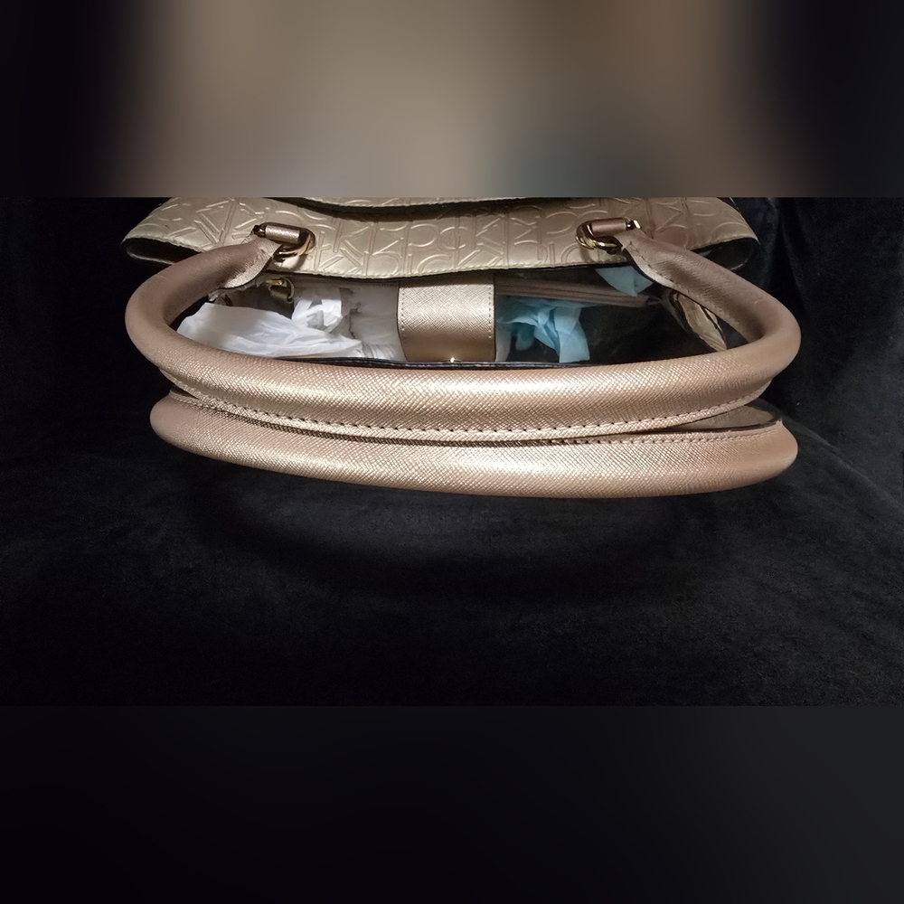 Calvin Klein Gold Embossed Tote Bag - Picture 5 of 7